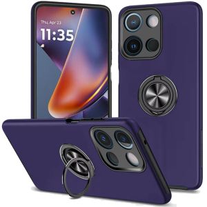 For Motorola Moto G 5G 2025 CHIEF Oil Painted Magnetic Ring Stand Hybrid Case Cover - Dark Purple