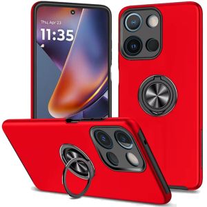 For Motorola Moto G 5G 2025 CHIEF Oil Painted Magnetic Ring Stand Hybrid Case Cover - Red