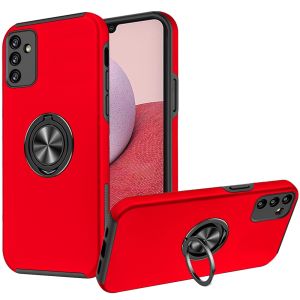 For Samsung A14 5G CHIEF Oil Painted Magnetic Ring Stand Hybrid Case Cover - Red