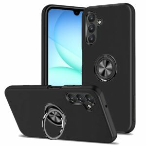 For Samsung A17 5G CHIEF Oil Painted Magnetic Ring Stand Hybrid Case Cover - Black