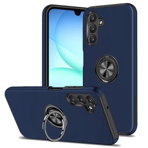 For Samsung A17 5G CHIEF Oil Painted Magnetic Ring Stand Hybrid Case Cover - Dark Blue