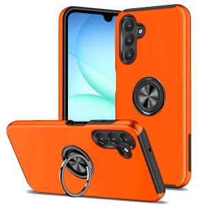 For Samsung A17 5G CHIEF Oil Painted Magnetic Ring Stand Hybrid Case Cover - Cosmic Orange