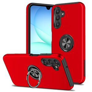 For Samsung A17 5G CHIEF Oil Painted Magnetic Ring Stand Hybrid Case Cover - Red