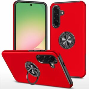 For Samsung Galaxy A57 CHIEF Oil Painted Magnetic Ring Stand Hybrid Case Cover - Red