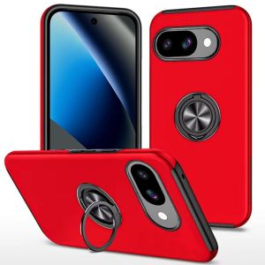 For Google Pixel 10a CHIEF Oil Painted Magnetic Ring Stand Hybrid Case Cover - Red