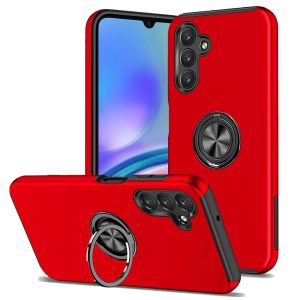 For Samsung Galaxy A05s CHIEF Oil Painted Magnetic Ring Stand Hybrid Case Cover - Red