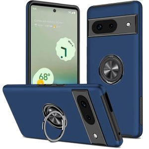 For Google Pixel 6A CHIEF Oil Painted Magnetic Ring Stand Hybrid - Dark Blue