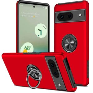 For Google Pixel 6A CHIEF Oil Painted Magnetic Ring Stand Hybrid - Red
