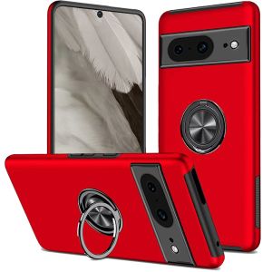 For Google Pixel 8 5G CHIEF Oil Painted Magnetic Ring Stand Hybrid Case Cover - Red