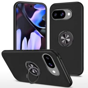 For Google Pixel 9A CHIEF Oil Painted Magnetic Ring Stand Hybrid Case Cover - Black
