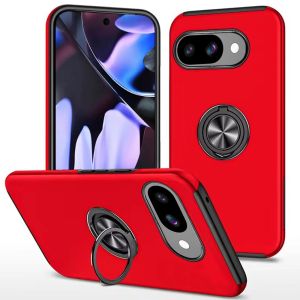 For Google Pixel 9A CHIEF Oil Painted Magnetic Ring Stand Hybrid Case Cover - Red