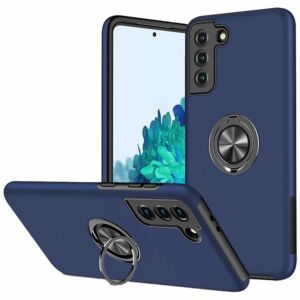 For Samsung Galaxy S20 FE 5G CHIEF Oil Painted Magnetic Ring Stand Hybrid Case Cover - Dark Blue