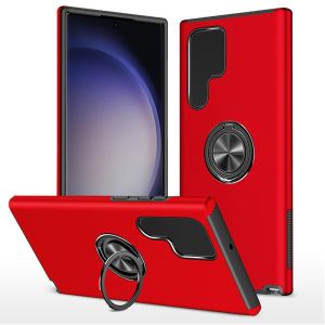 For Samsung s21 Ultra, s30 Ultra CHIEF Oil Painted Magnetic Ring Stand Hybrid Case Cover - Red