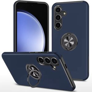 For Samsung S24 FE CHIEF Oil Painted Magnetic Ring Stand Hybrid - Dark Blue