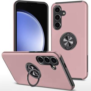 For Samsung S24 FE CHIEF Oil Painted Magnetic Ring Stand Hybrid - Rose Gold