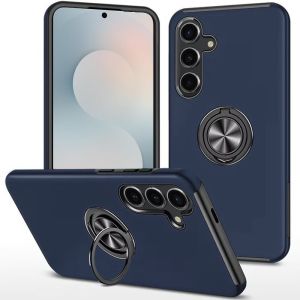 For Samsung s26 CHIEF Oil Painted Magnetic Ring Stand Hybrid Case Cover - Dark Blue