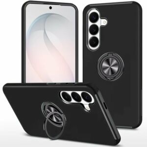 For Samsung Galaxy s26 FE CHIEF Oil Painted Magnetic Ring Stand Hybrid Case Cover - Black