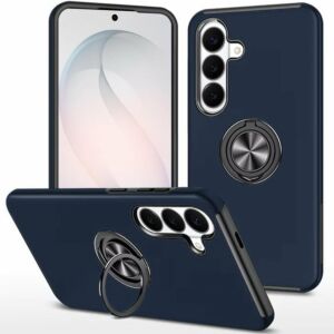 For Samsung Galaxy s26 FE CHIEF Oil Painted Magnetic Ring Stand Hybrid Case Cover - Dark Blue