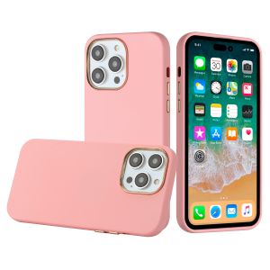 For Apple iPhone 11 (XI6.1) Classy Slick Chromed Around Hybrid Case Cover - Light Pink