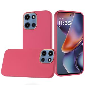 For Motorola Moto G 5G 2025 Classy Slick Chromed Around Hybrid Case Cover - Hot Pink