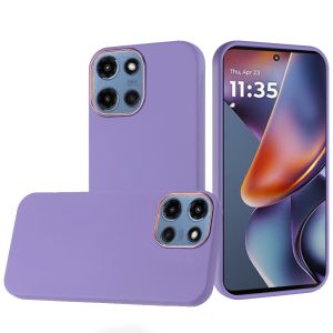 For Motorola Moto G 5G 2025 Classy Slick Chromed Around Hybrid Case Cover - Dark Purple