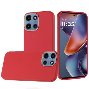 For Motorola Moto G 5G 2025 Classy Slick Chromed Around Hybrid Case Cover - Red