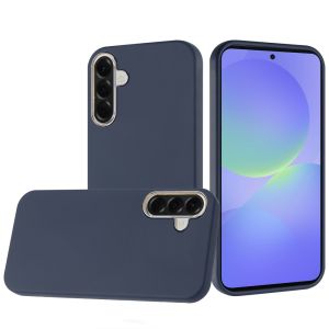 For Samsung Galaxy A37 Classy Slick Chromed Around Hybrid Case Cover - Dark Blue