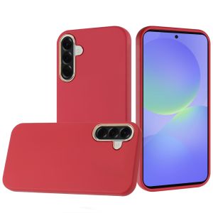 For Samsung Galaxy A37 Classy Slick Chromed Around Hybrid Case Cover - Red