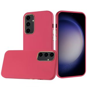 For Samsung s23 FE 5G Classy Slick Chromed Around Hybrid Case Cover - Hot Pink