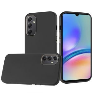 For Samsung GLXA05s 5G Classy Slick Chromed Around Hybrid Case Cover - Black