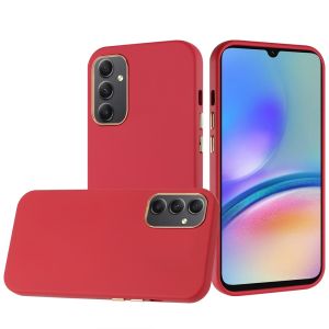 For Samsung GLXA05s 5G Classy Slick Chromed Around Hybrid Case Cover - Red