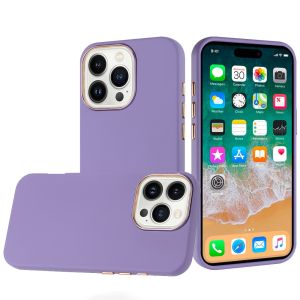 For iPhone 16 Pro Max 6.9 inch Classy Slick Chromed Around Hybrid Case Cover - Dark Purple