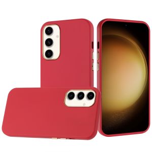 For Samsung S24 FE Classy Slick Chromed Around Hybrid - Red