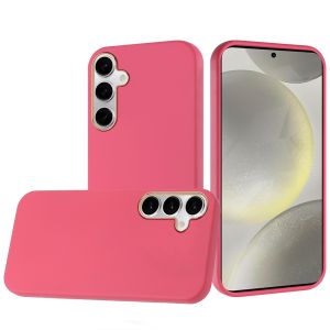 For Samsung S25 Classy Slick Chromed Around Hybrid Case Cover - Hot Pink