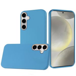 For Samsung S25 Classy Slick Chromed Around Hybrid Case Cover - Light Blue