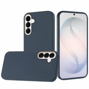 For Samsung Galaxy s26 FE Classy Slick Chromed Around Hybrid Case Cover - Dark Blue
