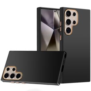 For Samsung s25 Ultra Classy Slick Chromed Around Hybrid Case Cover - Black