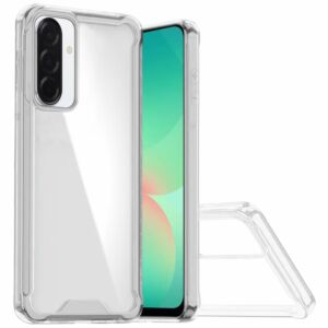 For Samsung Galaxy A27 Colored Shockproof Transparent Hard PC TPU Hybrid Case Cover - Clear/Clear