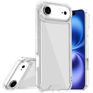 For iPhone 17 Air Colored Shockproof Transparent Hard PC TPU Hybrid Case Cover - Clear/Clear