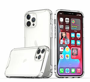 For Apple iPhone XR Colored Shockproof Transparent Hard PC TPU Hybrid Case Cover - Clear/Clear