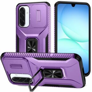 For Samsung A17 5G Complete Magnetic Metal Ring Stand Camera Protection Hybrid - Purple