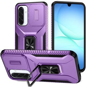 For Samsung A17 5G Complete Magnetic Metal Ring Stand Camera Protection Hybrid - Purple