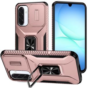 For Samsung A17 5G Complete Magnetic Metal Ring Stand Camera Protection Hybrid - Rose Gold