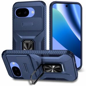 For Google Pixel 10a Complete Magnetic Metal Ring Stand Camera Protection Hybrid - Blue