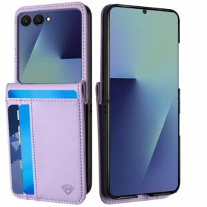 For Samsung Z Fold 8 Unique Flip Magnetic Ring Stand Transparent Hybrid Case Cover - Clear+Blue