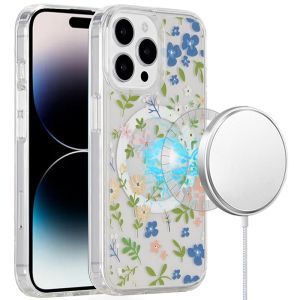 For iPhone 14 PRO MAX 6.7" Magnetic Space UV Design Case - MultiColor Floral
