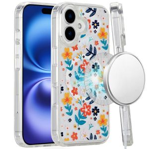 For iPhone 16 6.1 inch Magnetic Space UV Design Case - Colorful Floral