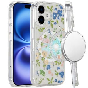 For iPhone 16 6.1 inch Magnetic Space UV Design Case - MultiColor Floral