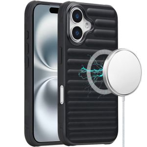 For iPhone 16 6.1 inch Magnetic Chrome Case - Solid Black