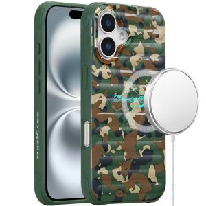 For iPhone 16 6.1 inch Magnetic Chrome Case - Camo